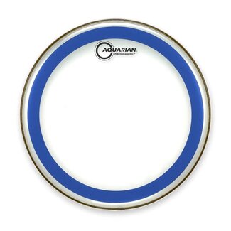 Aquarian Drumheads Aquarian - PF16BLUE - 16" Performance II Clear w/ Blue Ring
