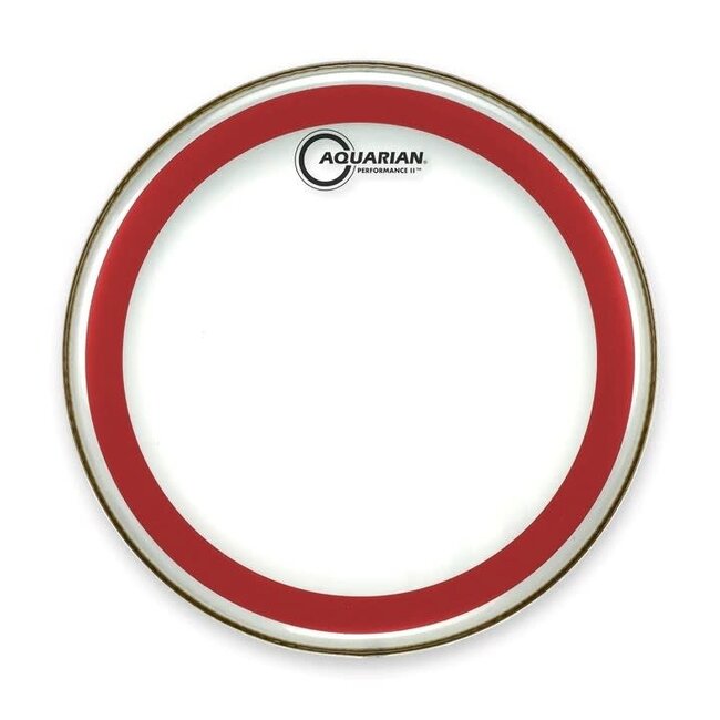 Aquarian - PF18BRED - 18" Performance II Clear Bass Drum w/ Red Ring
