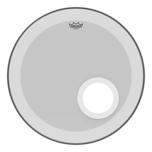 Remo - P3-1224-C1- - Bass Drum, Powerstroke 3, Smooth White, 24" Diameter, Dynamo, No Stripe