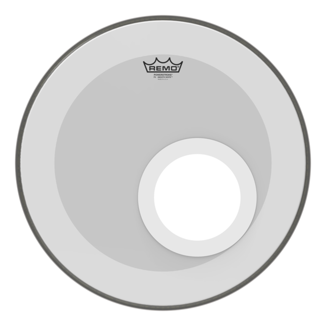 Remo - P3-1218-C1- - Bass Drum, Powerstroke 3, Smooth White, 18" Diameter, Dynamo, No Stripe