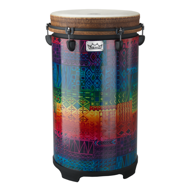 Remo - TU-0510-09- - Tubano, Pre-Tuned, Skyndeep, Fiberskyn Graphic Mondo Drumhead, 10" Diameter, 26" Height, Tropical Leaf