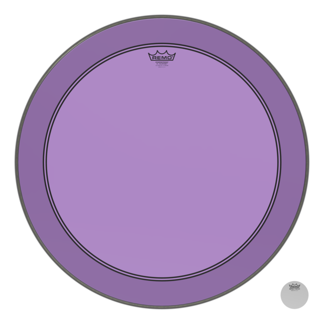 Remo - P3-1326-CT-PUOH - Bass Drum, Powerstroke 3, Colortone, 26" Diameter, Purple, 5" Offset Hole