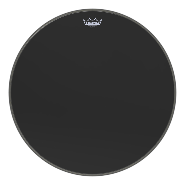 Remo - P3-1022-ES-DM - Bass Drum, Powerstroke 3, Ebony, 22" Diameter, 5" Black Dynamo Installed