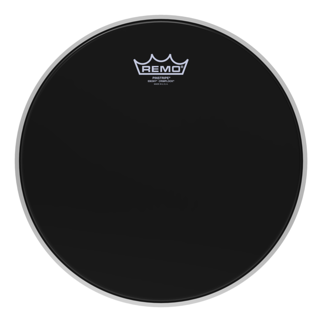 Remo - PS-0414-MP- - Batter, Crimplock, Pinstripe, Ebony, 14" Diameter