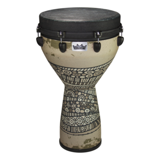 Remo Remo - DJ-0014-24- - Djembe, Mondo, Designer Series, Key-Tuned, 14" X 25", Skyndeep, Contour Tuning Brackets, Adinkra Finish