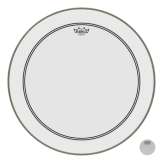 Remo Remo - P3-1223-C1- - Bass Drum, Powerstroke 3, Smooth White, 23" Diameter, Dynamo, No Stripe
