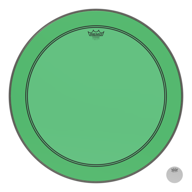 Remo - P3-1326-CT-GNOH - Bass Drum, Powerstroke 3, Colortone, 26" Diameter, Green, 5" Offset Hole