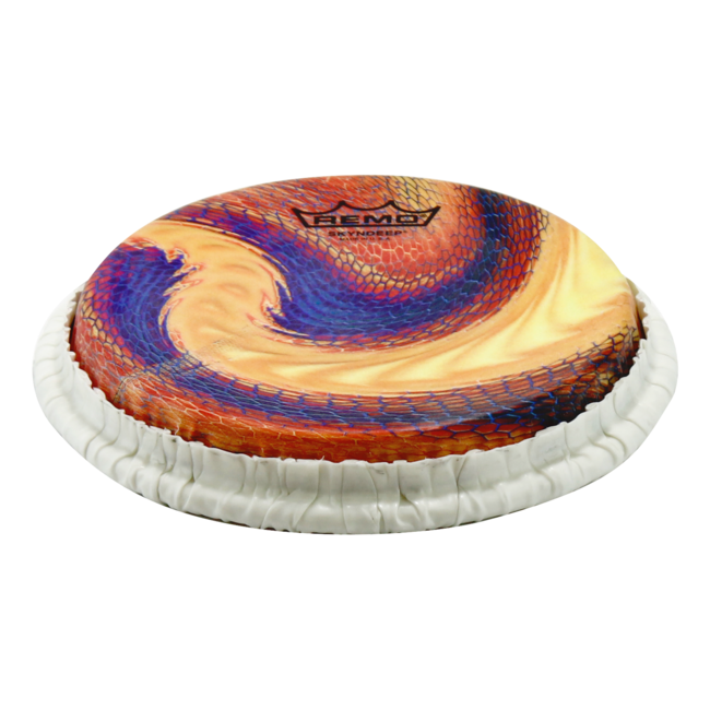 Remo - M9-0715-S4-SD007 - **Special Order**, Bongo Drumhead, Tucked, 7.15", Skyndeep, "Tiger Stripe" Graphic