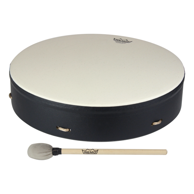 Remo - E1-0322-71-CST - Drum, Buffalo, 22" Diameter, 3.5" Depth, With Comfort Sound Technology, Mallet, Black
