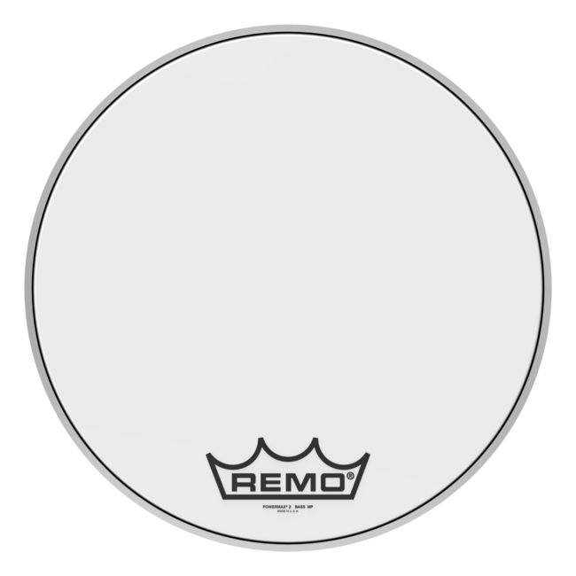 Remo - PM-2020-MP- - Bass Drum, Powermax 2, Ultra White, 20" Diameter, Mp