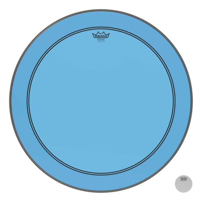 Remo - P3-1326-CT-BUOH - Bass Drum, Powerstroke 3, Colortone, 26" Diameter, Blue, 5" Offset Hole