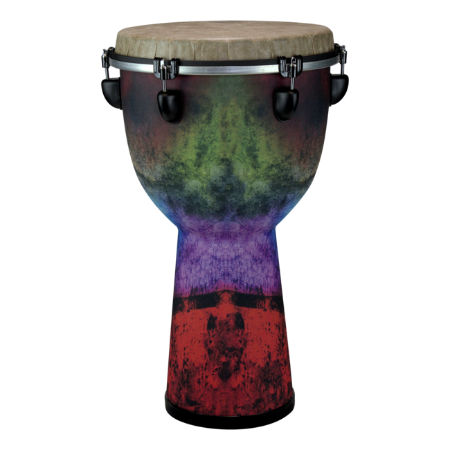Remo - DJ-6112-56- - Djembe, Designer Series, Apex, 12" X 22", Key-Tuned, Skyndeep Fiberskyn, Beige Drumhead, Orange Kinte