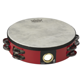 Remo Remo - TA-3010-81-SD050 - Tambourine, Gospel Church, 10" X 2", Skyndeep Graphic, Crosswind, Blue, Pre-Tuned, Double Row Jingles, Handgrip, Antique Brown Finish