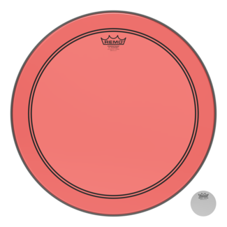 Remo Remo - P3-1318-CT-RDOH - Bass Drum, Powerstroke 3, Colortone, 18" Diameter, Red, 5" Offset Hole
