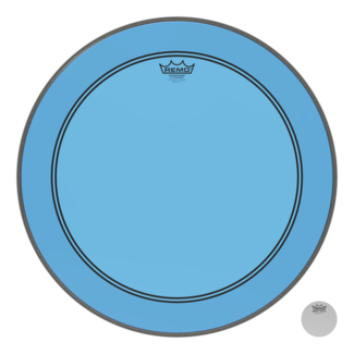 Remo Remo - P3-1322-CT-BUOH - Bass Drum, Powerstroke 3, Colortone, 22" Diameter, Blue, 5" Offset Hole