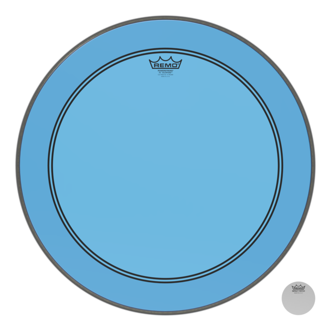 Remo - P3-1322-CT-BUOH - Bass Drum, Powerstroke 3, Colortone, 22" Diameter, Blue, 5" Offset Hole