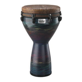Remo Remo - DJ-0012-BE- - Djembe, Mondo, Key-Tuned, 12" X 24", Skyndeep Fiberskyn, Black, Contour Tuning Brackets, Black Earth Finish