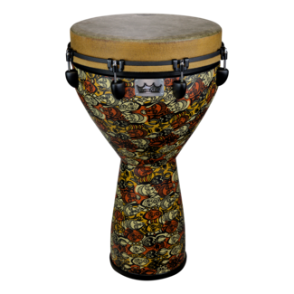 Remo Remo - DJ-0016-BE- - Djembe, Mondo, Key-Tuned, 16" X 27", Skyndeep Fiberskyn, Black, Contour Tuning Brackets, Black Earth Finish