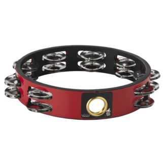 Remo Remo - TA-3010-LR- - Tambourine, Lotus, 10" X 2-5/8", Fixed Renaissance, German Silver Jingles, 5 Pairs X 2 Rows, Venwood Aqua, Layne Redmond