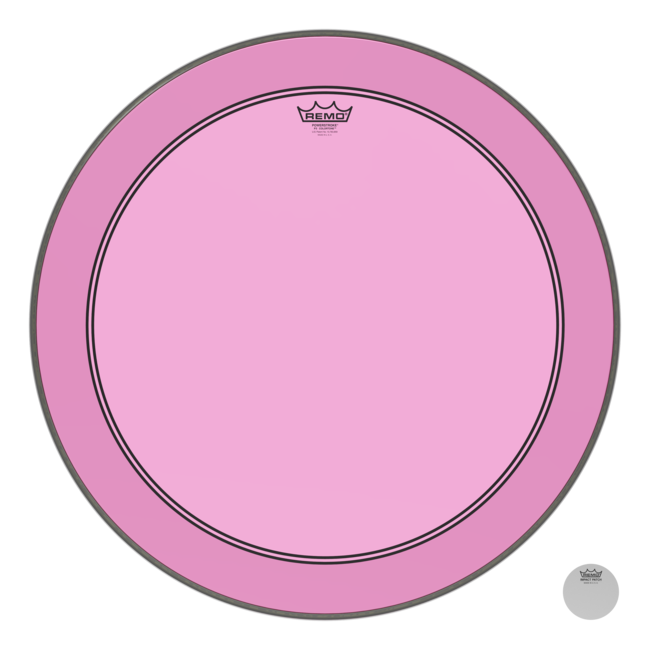 Remo - P3-1326-CT-PKOH - Bass Drum, Powerstroke 3, Colortone, 26" Diameter, Pink, 5" Offset Hole