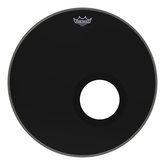 Remo - P3-1022-ES- - Bass Drum, Powerstroke 3, Ebony, 22" Diameter, 5" Black Dynamo