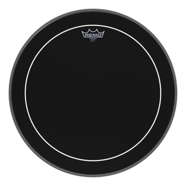 Remo - ES-1620-PS- - **Special Order**, Bass Drum, Pinstripe, Ebony, 20" Diameter