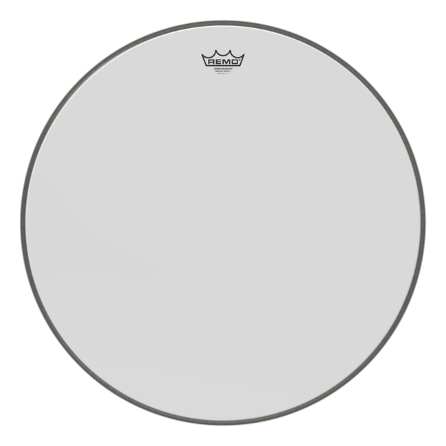 Remo - BR-1224-MP- - Bass Drum, Ambassador, Smooth White, 24" Diameter, Mp