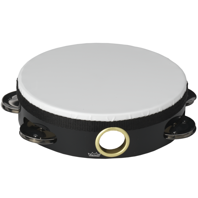 Remo - TA-5108-ML- - **Remo Asia**, Tambourine, Economy, 8" Diameter, 8 Pairs Jingles X 1 Row, Quadura Black