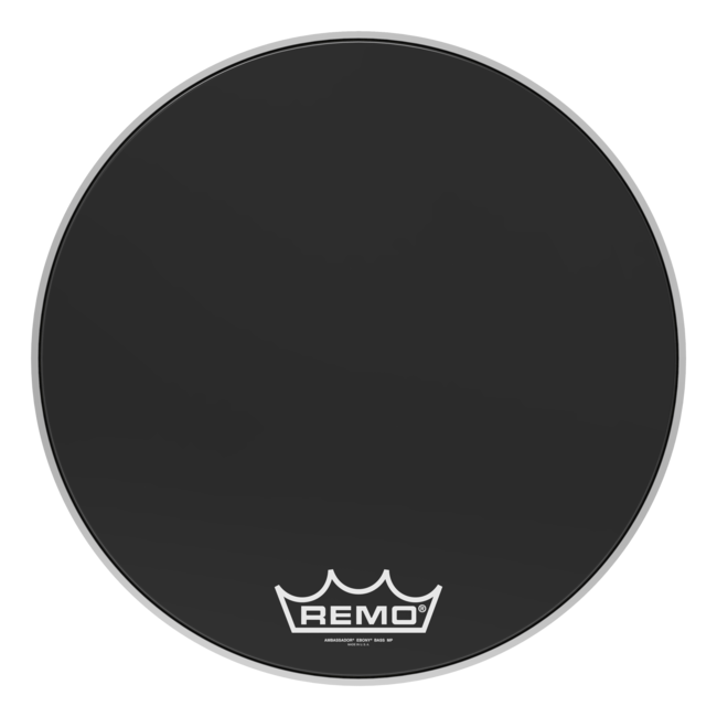 Remo - ES-1023-00- - **Special Order**, Bass Drum, Ambassador, Ebony, 23" Diameter