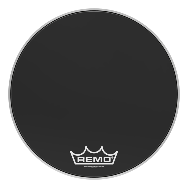 Remo - ES-1022-CH- - **Special Order**, Bass Drum, Ambassador, Ebony, 22" Diameter, 10" Center Hole
