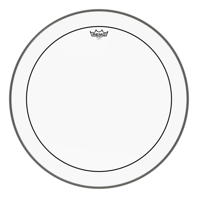 Remo - PS-1324-10- - Bass Drum, Pinstripe, Clear, 24" Diameter, With Dot