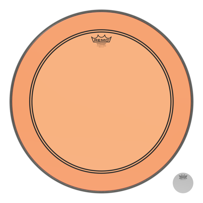 Remo - P3-1322-CT-OGOH - Bass Drum, Powerstroke 3, Colortone, 22" Diameter, Orange, 5" Offset Hole