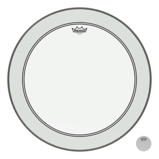 Remo Remo - P3-1323-10- - Bass Drum, Powerstroke 3, Clear, 23" Diameter, No Stripe, Top Black Dot