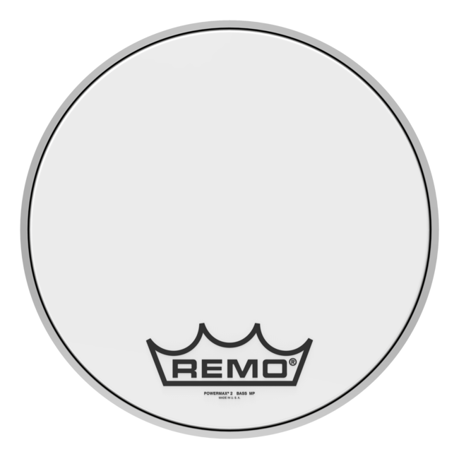 Remo - PM-2016-MP- - Bass Drum, Powermax 2, Ultra White, 16" Diameter, Mp