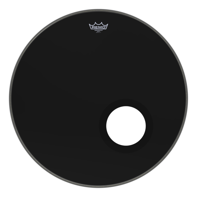 Remo - ES-1024-MP- - **Special Order**, Bass Drum, Ambassador, Ebony, 24" Diameter, Mp