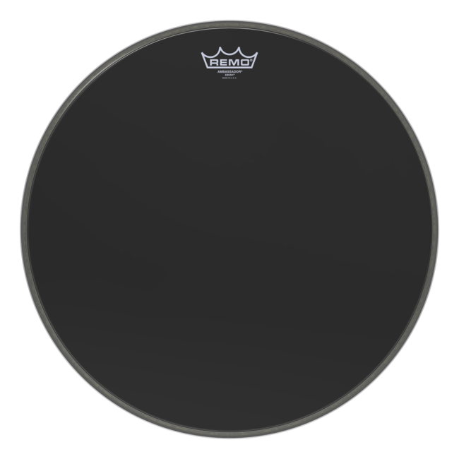 Remo - ES-1020-00- - Bass Drum, Ambassador, Ebony, 20" Diameter
