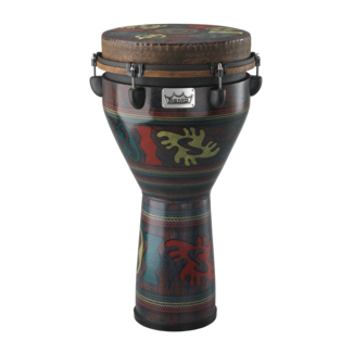 Remo Remo - DJ-0014-31- - Djembe, Mondo, Designer Series, Key-Tuned, 14" X 25", Skyndeep Fiberskyn, Contour Tuning Brackets, Jubilee Red Finish