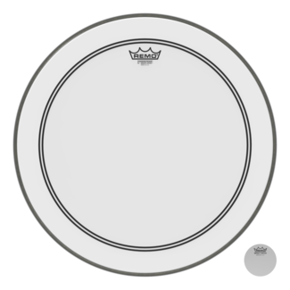 Remo Remo - P3-1220-C1-DM - Bass Drum, Powerstroke 3, Smooth White, 20" Diameter, Dynamo Installed, No Stripe