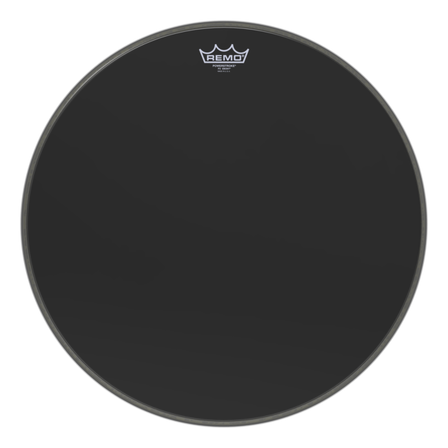 Remo - P3-1020-ES-DM - Bass Drum, Powerstroke 3, Ebony, 20" Diameter, 5" Black Dynamo Installed