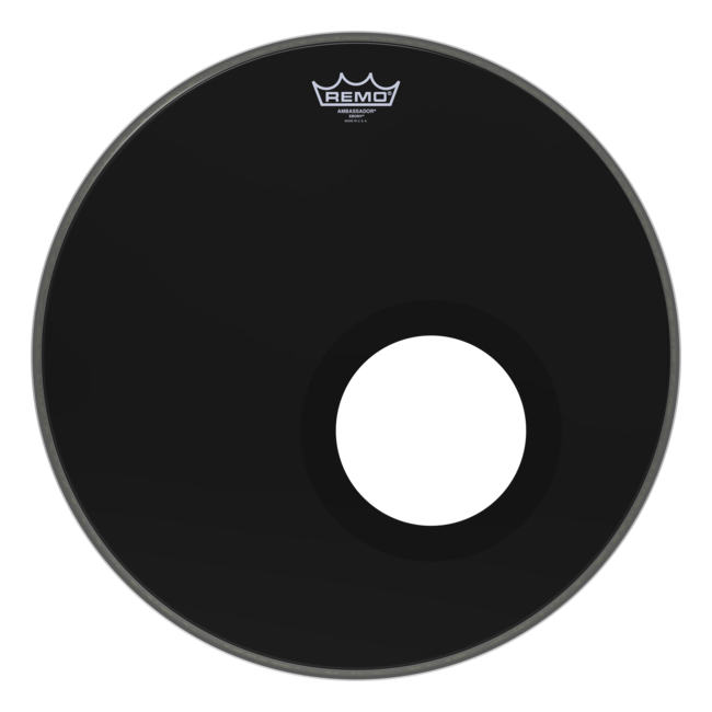 Remo - ES-1018-MP- - **Special Order**, Bass Drum, Ambassador, Ebony, 18" Diameter, Mp