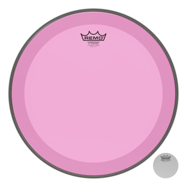Remo - P3-1316-CT-PU - Bass Drum, Powerstroke 3, Colortone, 16" Diameter, No Striping, Purple
