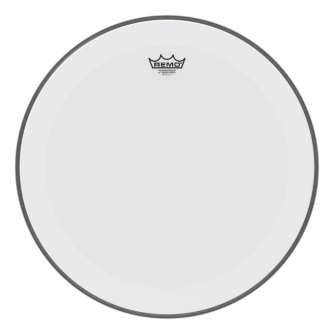 Remo - P3-1222-C2- - Bass Drum, Powerstroke 3, Smooth White, 22" Diameter, 2-1/2" Impact Patch