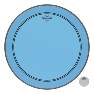 Remo Remo - P3-1320-CT-BUOH - Bass Drum, Powerstroke 3, Colortone, 20" Diameter, Blue, 5" Offset Hole