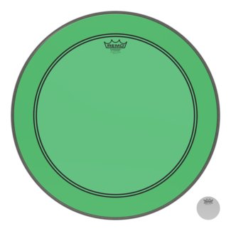 Remo Remo - P3-1322-CT-GNOH - Bass Drum, Powerstroke 3, Colortone, 22" Diameter, Green, 5" Offset Hole