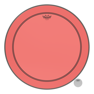 Remo Remo - P3-1324-CT-RDOH - Bass Drum, Powerstroke 3, Colortone, 24" Diameter, Red, 5" Offset Hole
