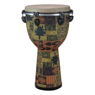 Remo Remo - DJ-6112-57- - Djembe, Designer Series, Apex, 12" X 22", Key-Tuned, Skyndeep Fiberskyn, Beige Drumhead, Red Kinte