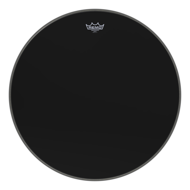 Remo - ES-1024-CH- - **Special Order**, Bass Drum, Ambassador, Ebony, 24" Diameter, 10" Center Hole
