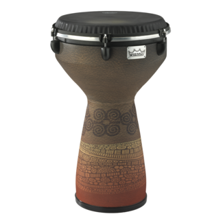 Remo Remo - DJ-7113-61- - Djembe, Flareout, Key-Tuned, 13" X 24", Black Suede Symmetry Drumhead, Contour Tuning Brackets, Green Finish