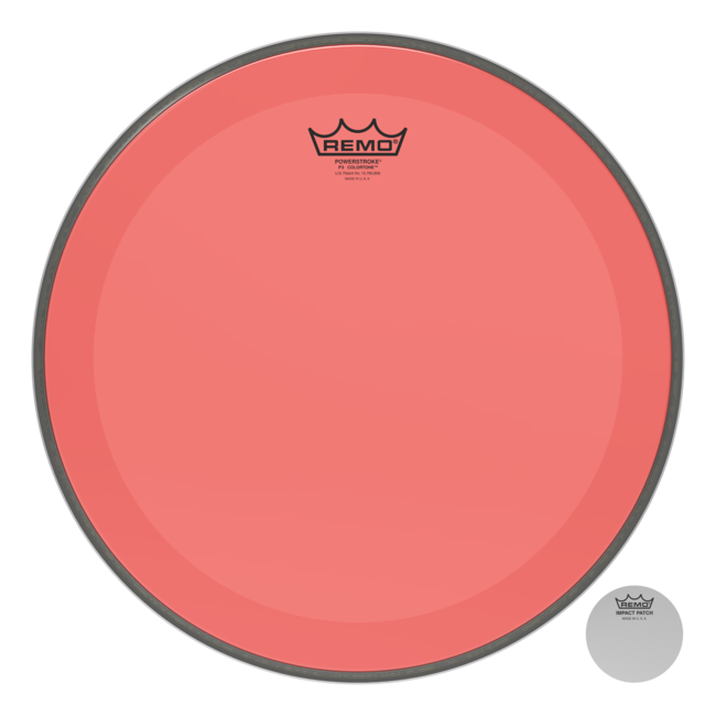 Remo - P3-1316-CT-SM - Bass Drum, Powerstroke 3, Colortone, 16" Diameter, No Striping, Smoke