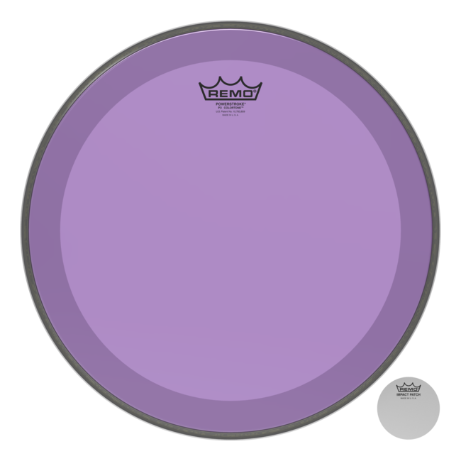 Remo - P3-1316-CT-RD - Bass Drum, Powerstroke 3, Colortone, 16" Diameter, No Striping, Red